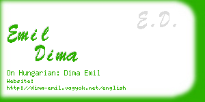 emil dima business card